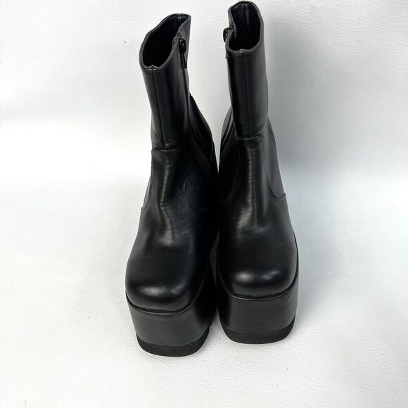 Current Mood Boots Women's 7 Black Platform Chunky Lug Sole Goth Emo Punk Grunge - Picture 3 of 11
